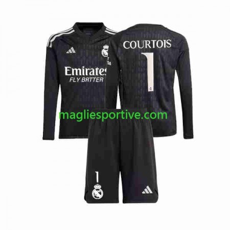 Completo Calcio Real Madrid Thibaut Courtois 1 Portiere Bambino Divisa Trasferta 2023-2024 ML